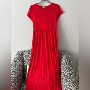 Red Maxi Dress with USA monogram